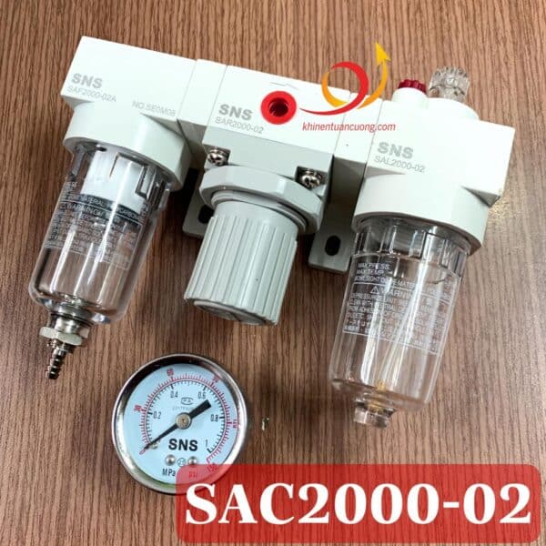 Ảnh thực tế bộ lọc khí ba kết hợp SAC2000-02A đến từ thương hiệu SNS nội địa cao cấp China