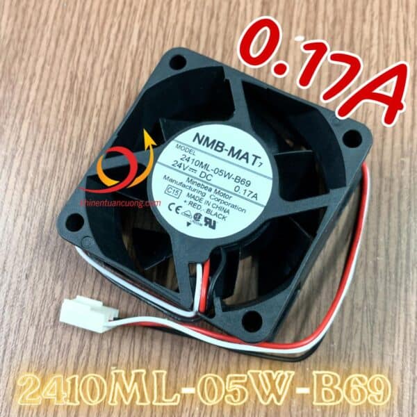 Quạt 2410ML-05W-B69 là loại quạt biến tần 3 dây đến từ NMB-MAT với dòng điện 0.17A và điện áp DC24V