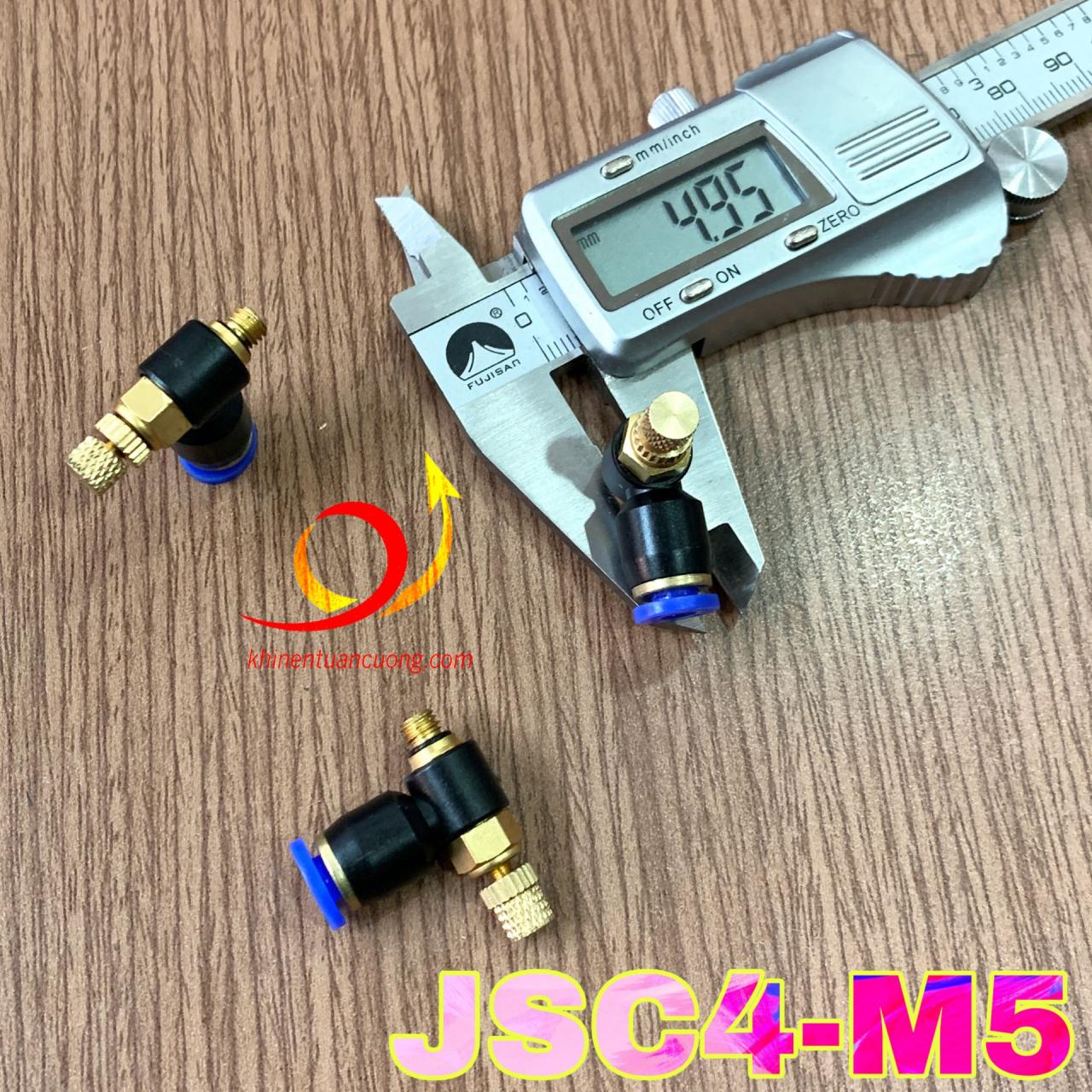 Ảnh thực tế chiết lưu JSC4-M5 dùng trong xylanh máy khẩu trang như HLH16x20S,MXH16-20,TR6-10,TR6x10S,CXSM 10-50