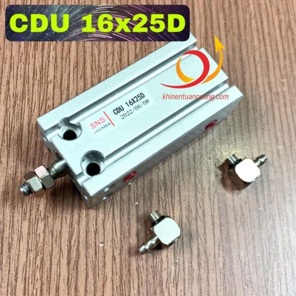 CDU16x25D là chiếc xylanh dẫn hướng có sẵn vòng từ bên trong, tương đương với model MD16x25S đến từ Airtac