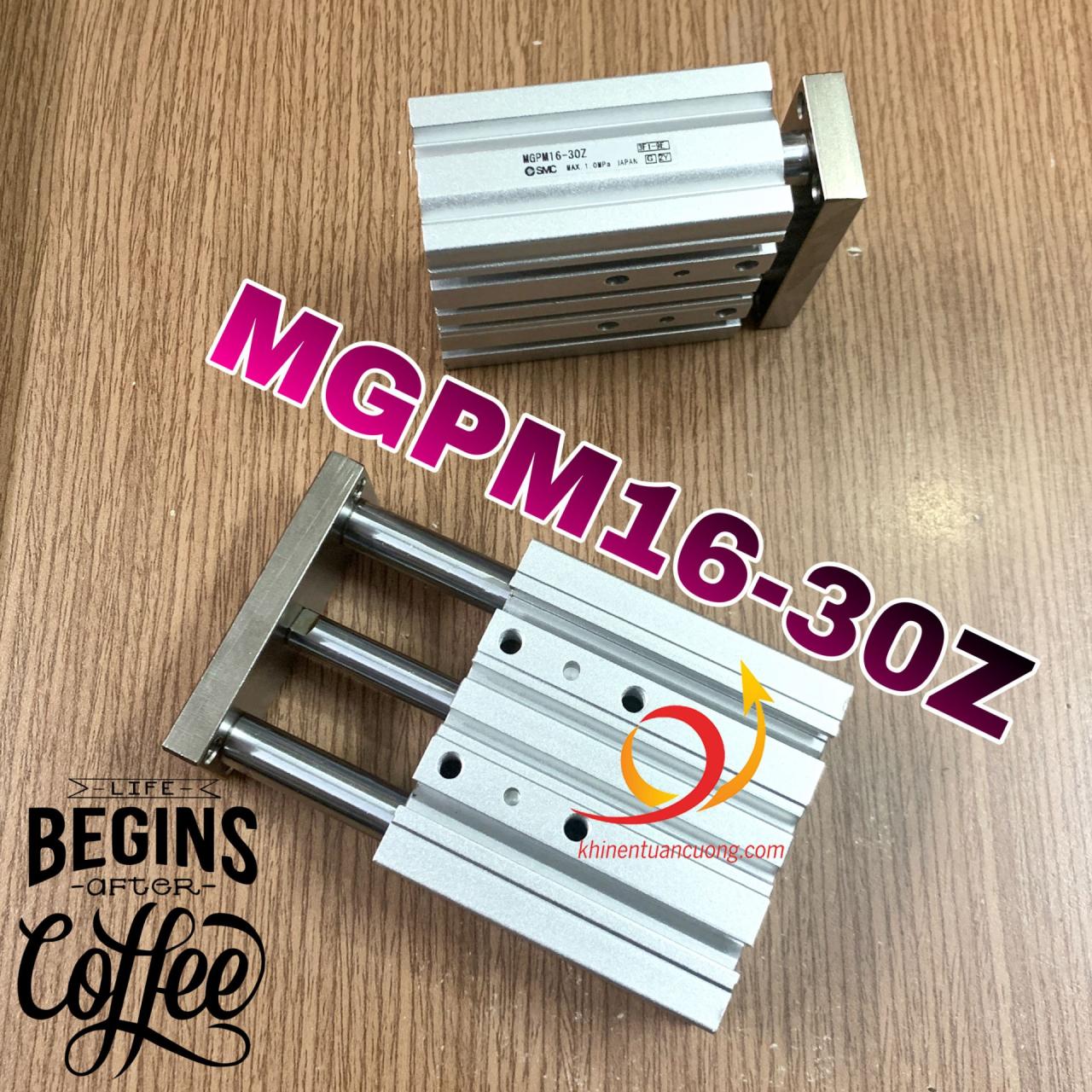 MGPM16-30Z là chiếc xy lanh dẫn hướng 3 ty có sẵn vòng từ bên trong để dùng với cảm biến. Đường kính pít tông chính là 16mm và hành trình là 30mm