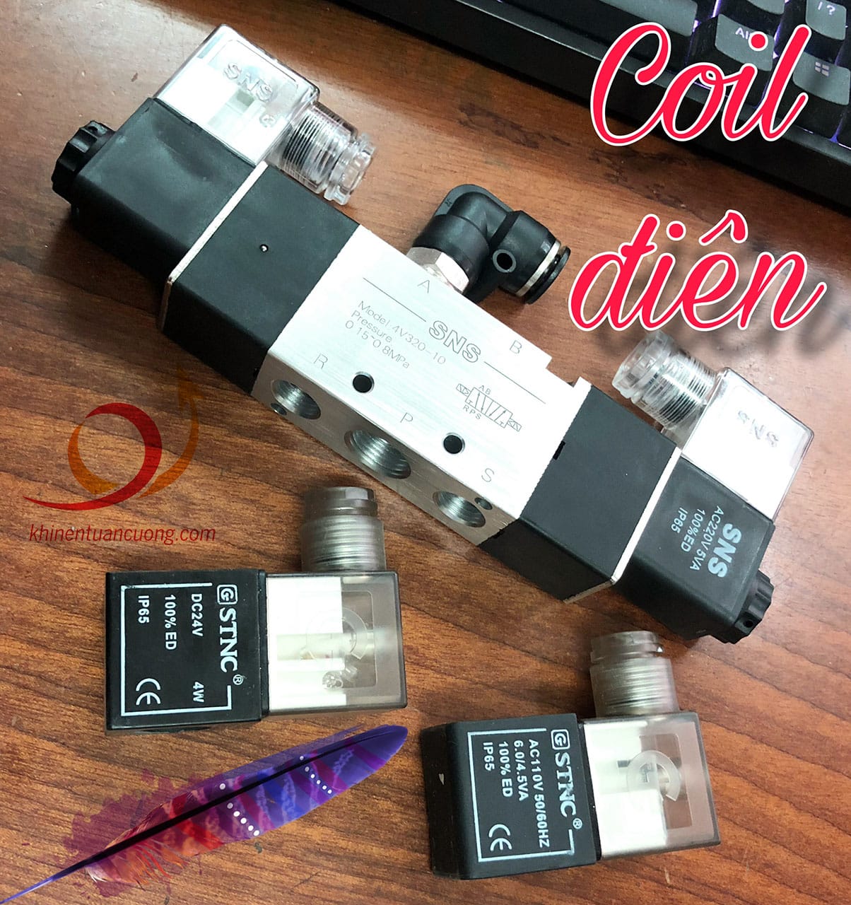 Coil điện AC24V, DC24V, AC220V, AC110V dành cho van điện từ 4V320-10 SNS