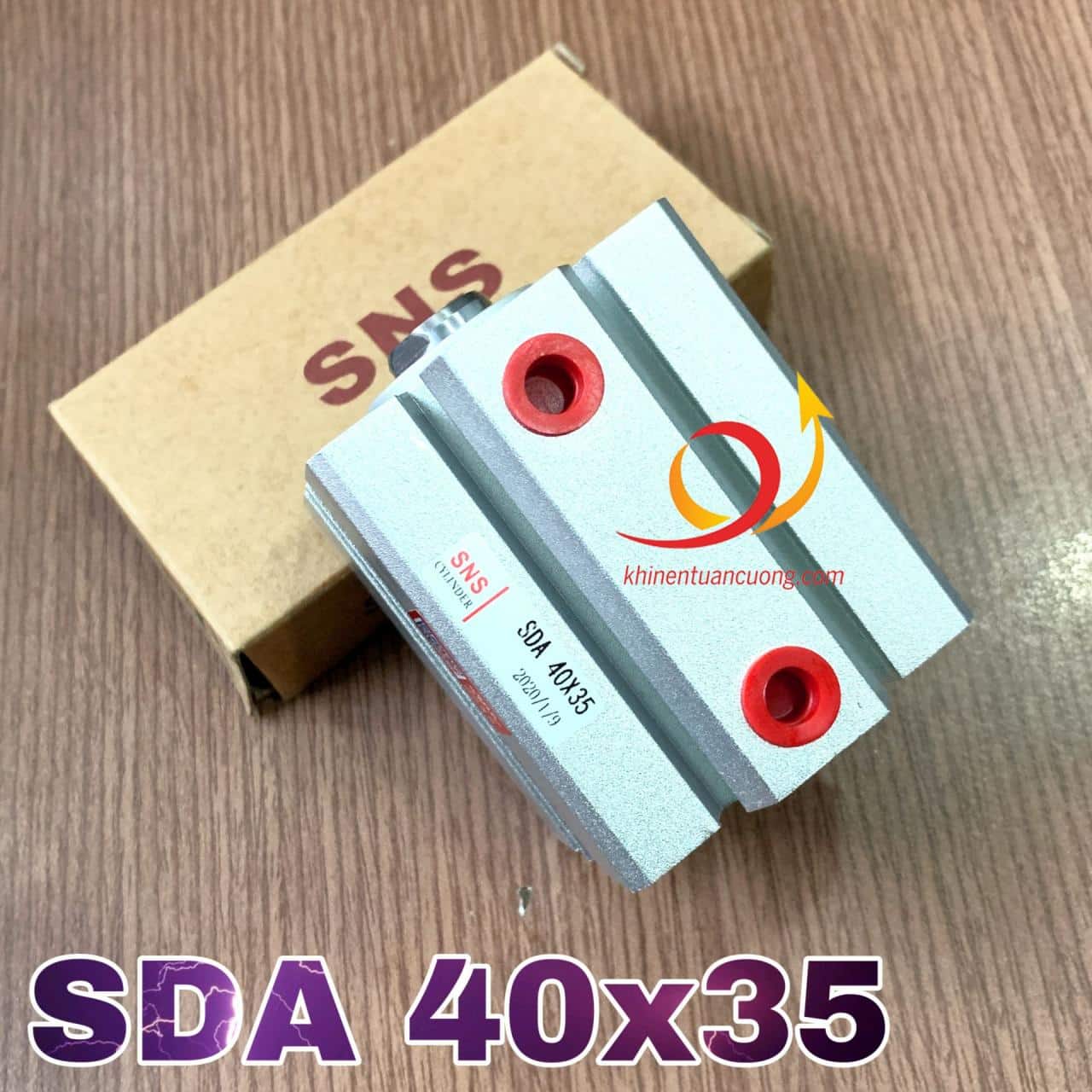 Xylanh ren trong SDA40x35 hành trình 35mm hãng SNS