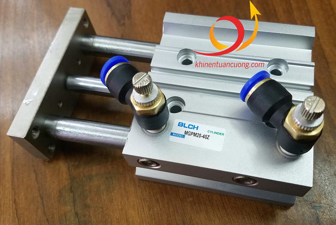 Cút điều khiển tốc độ xylanh thân đồng SL8-01 BLCH lắp trên xylanh 3 pít tông MGPM20-40Z BLCH